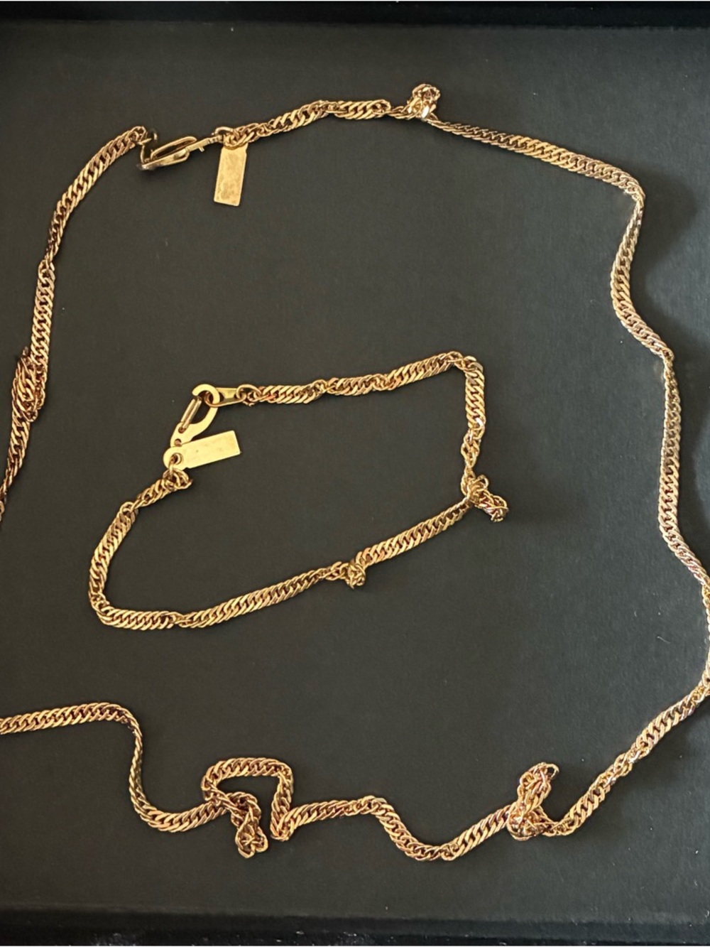 Gold Plated Rope Chain Necklace and Bracelet Set